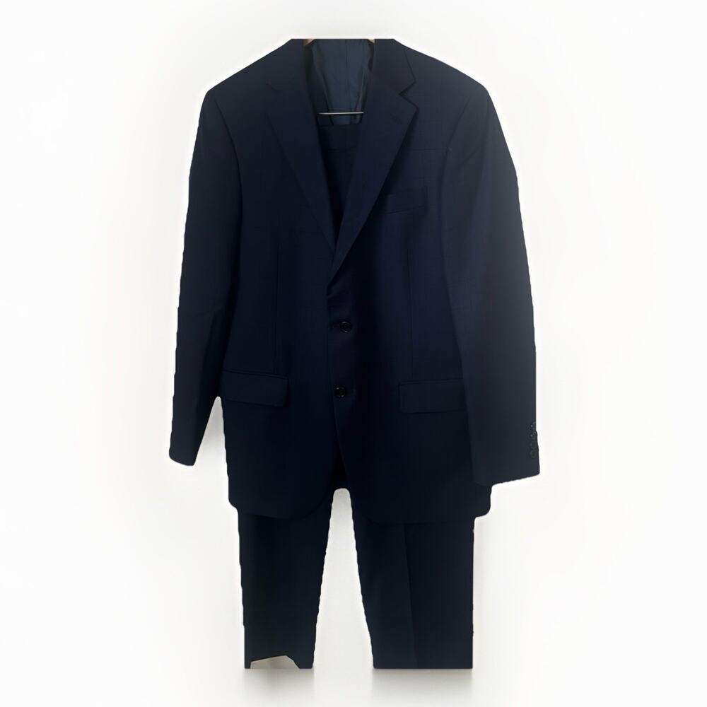 Hart Schaffner Marx Suit Mens 39 Wool Blend Window Pane Blazer Pants Union USA